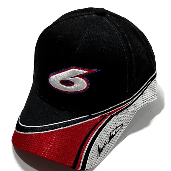 Team Caliber NASCAR Mens Hat Roush Racing #6 Adjustable Cap Black Red - Picture 1 of 9
